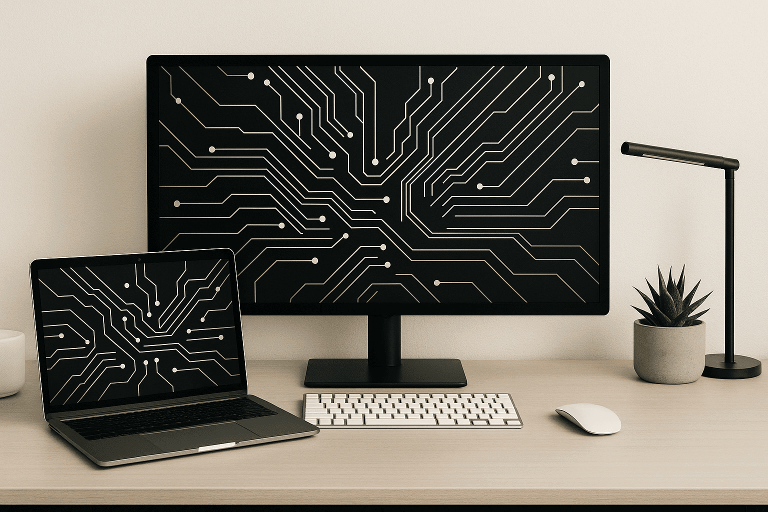 Tech workspace background